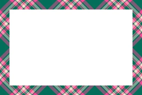 Vintage frame vector. Scottish border pattern retro style. Tartan plaid ornam Stock Illustration