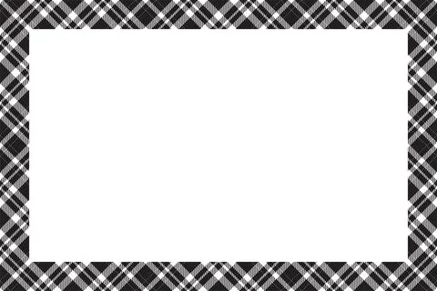 Vintage frame vector. Scottish border pattern retro style. Tartan plaid ornam Illustrazione stock