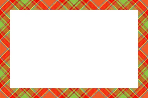 Vintage frame vector. Scottish border pattern retro style. Tartan plaid ornam Stock Illustration