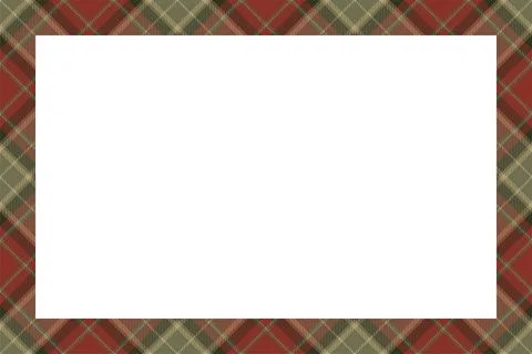 Vintage frame vector. Scottish border pattern retro style. Tartan plaid ornam 스톡 일러스트