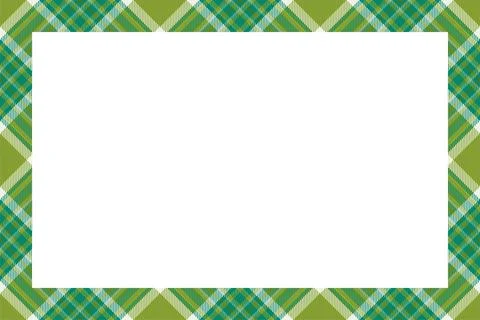 Vintage frame vector. Scottish border pattern retro style. Tartan plaid ornam Stock Illustration