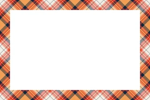 Vintage frame vector. Scottish border pattern retro style. Tartan plaid ornam Illustrazione stock