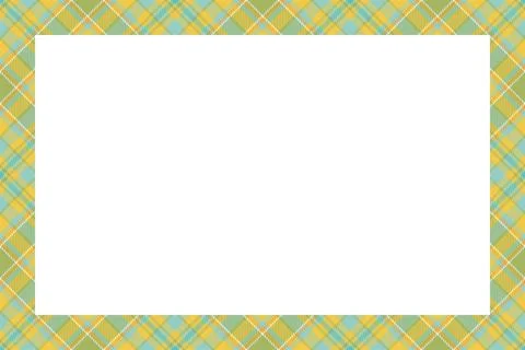Vintage frame vector. Scottish border pattern retro style. Tartan plaid ornam 스톡 일러스트