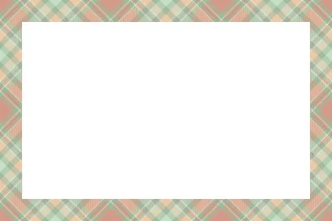 Vintage frame vector. Scottish border pattern retro style. Tartan plaid ornam Stock Illustration