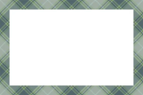Vintage frame vector. Scottish border pattern retro style. Tartan plaid ornam Illustrazione stock