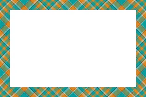 Vintage frame vector. Scottish border pattern retro style. Tartan plaid ornam 스톡 일러스트