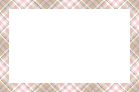Vintage frame vector. Scottish border pattern retro style. Tartan plaid ornam Stock Illustration