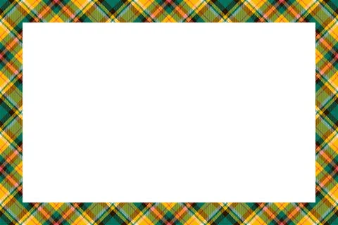 Vintage frame vector. Scottish border pattern retro style. Tartan plaid ornam 스톡 일러스트