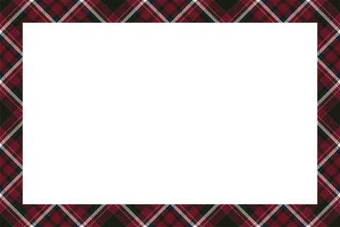 Vintage frame vector. Scottish border pattern retro style. Tartan plaid ornam Stock Illustration
