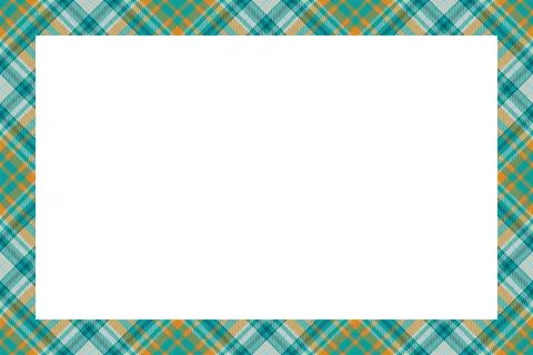 Vintage frame vector. Scottish border pattern retro style. Tartan plaid ornam Stock Illustration