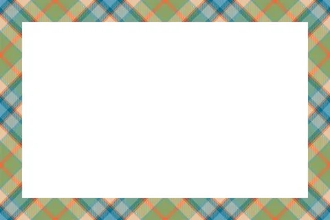 Vintage frame vector. Scottish border pattern retro style. Tartan plaid ornam Stock Illustration
