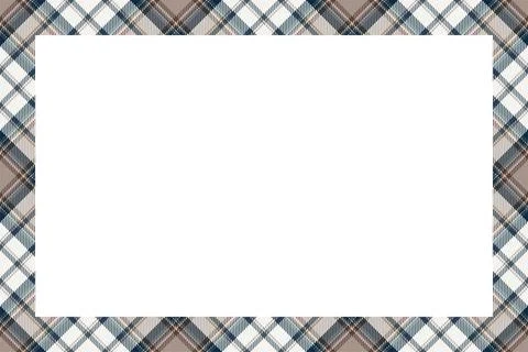 Vintage frame vector. Scottish border pattern retro style. Tartan plaid ornam Stock Illustration