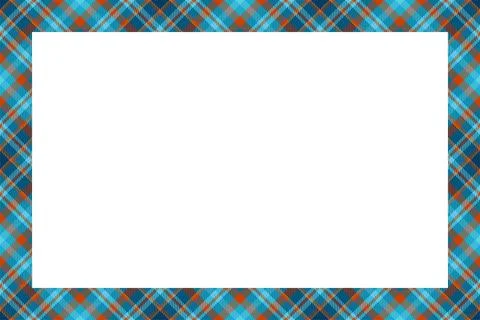 Vintage frame vector. Scottish border pattern retro style. Tartan plaid ornam Stock Illustration