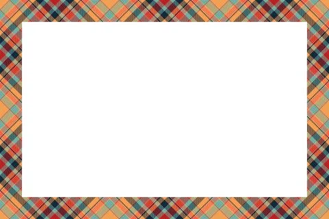 Vintage frame vector. Scottish border pattern retro style. Tartan plaid ornam 스톡 일러스트