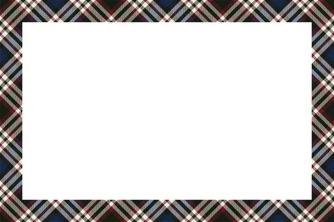 Vintage frame vector. Scottish border pattern retro style. Tartan plaid ornam 스톡 일러스트