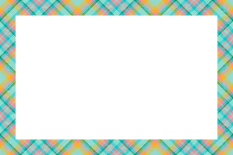 Vintage frame vector. Scottish border pattern retro style. Tartan plaid ornam Stock Illustration
