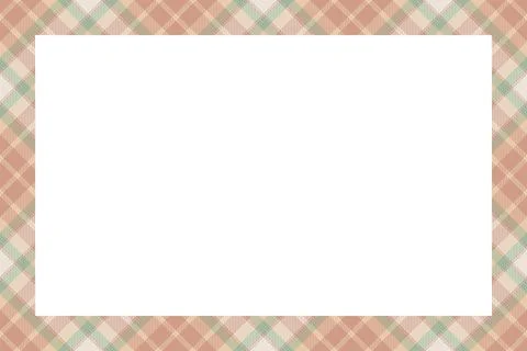 Vintage frame vector. Scottish border pattern retro style. Tartan plaid ornam Stock Illustration