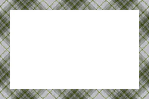 Vintage frame vector. Scottish border pattern retro style. Tartan plaid ornam Stock Illustration