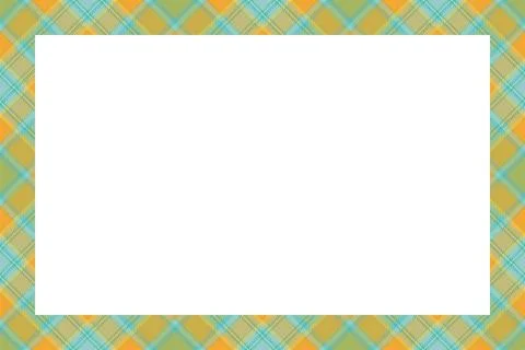 Vintage frame vector. Scottish border pattern retro style. Tartan plaid ornam Stock Illustration