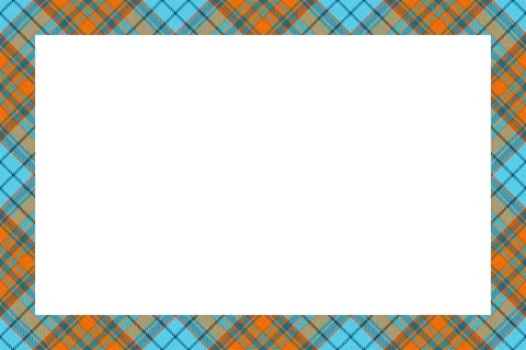 Vintage frame vector. Scottish border pattern retro style. Tartan plaid ornam Stock Illustration