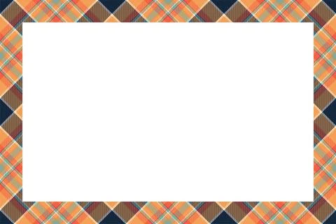 Vintage frame vector. Scottish border pattern retro style. Tartan plaid ornam Stock Illustration