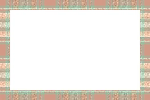 Vintage frame vector. Scottish border pattern retro style. Tartan plaid ornam Illustrazione stock