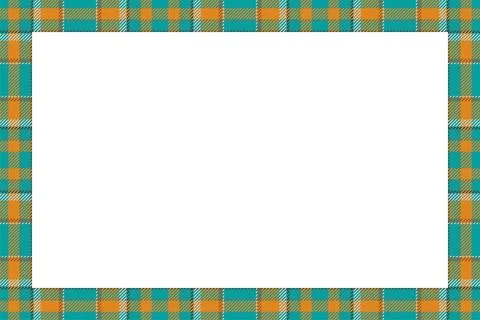 Vintage frame vector. Scottish border pattern retro style. Tartan plaid ornam 스톡 일러스트