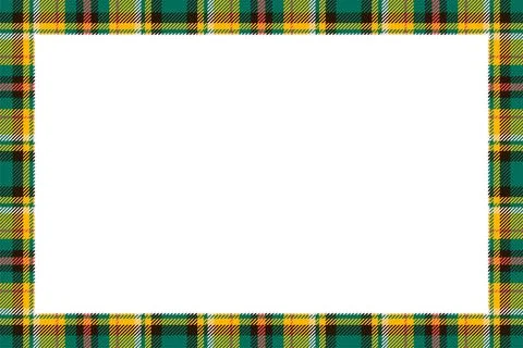 Vintage frame vector. Scottish border pattern retro style. Tartan plaid ornam Illustrazione stock