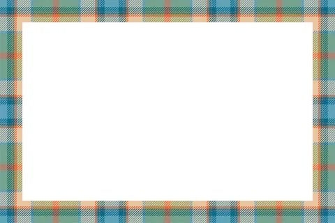 Vintage frame vector. Scottish border pattern retro style. Tartan plaid ornam Stock Illustration