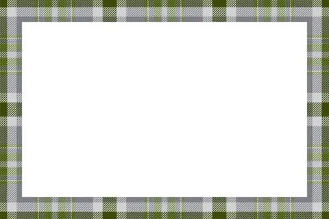 Vintage frame vector. Scottish border pattern retro style. Tartan plaid ornam Stock Illustration