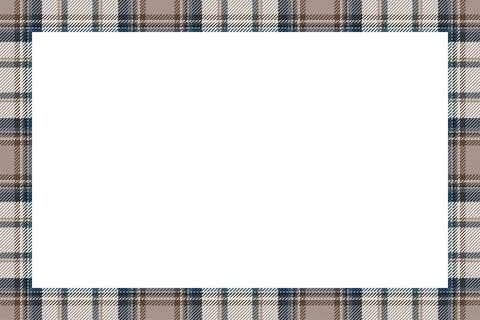 Vintage frame vector. Scottish border pattern retro style. Tartan plaid ornam Stock Illustration