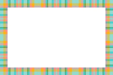 Vintage frame vector. Scottish border pattern retro style. Tartan plaid ornam Stock Illustration