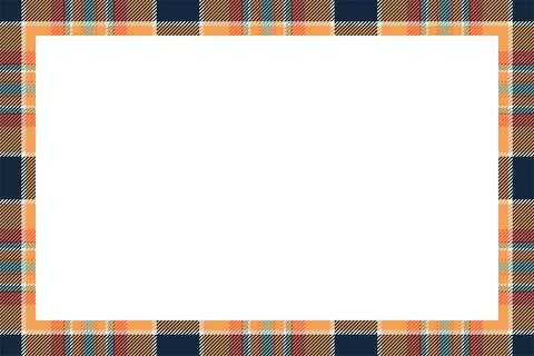 Vintage frame vector. Scottish border pattern retro style. Tartan plaid ornam Illustrazione stock