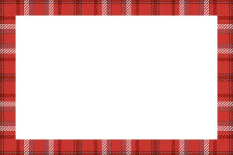 Vintage frame vector. Scottish border pattern retro style. Tartan plaid ornam Illustrazione stock