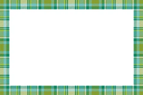 Vintage frame vector. Scottish border pattern retro style. Tartan plaid ornam Stock Illustration