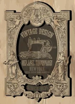 Vintage Frame vector Tee Graphic design Stock Illustration