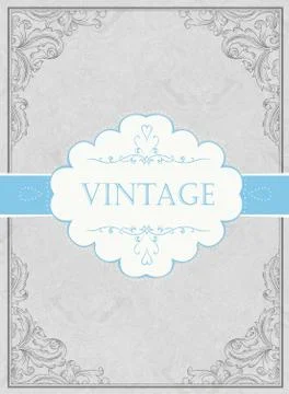 Vintage framed background with label. vector, eps10 Illustrazione stock