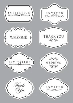 Vintage frames and label vector art design elements Stock Illustration