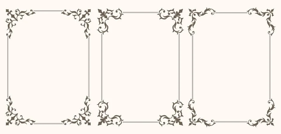 Vintage frames with curls Stock Illustration