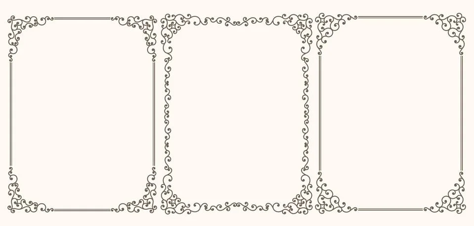 Vintage frames with curls Stock Illustration