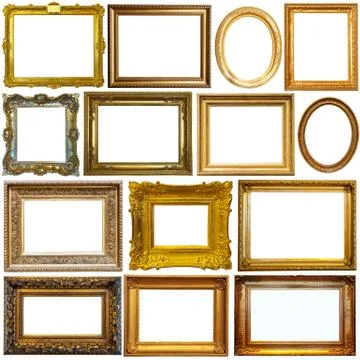 Vintage frames isolated on white Foto stock