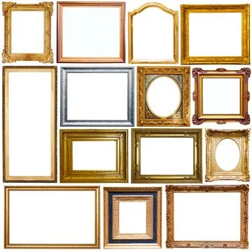 Vintage frames isolated on white Stock Photos