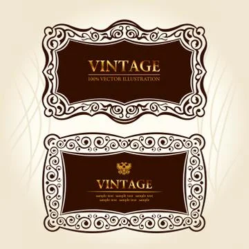 Vintage frames labels. vector decor Illustrazione stock