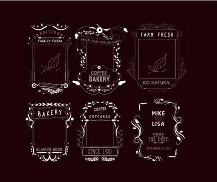 Vintage Frames, Scroll Elements and Floral Ornaments Stock Illustration