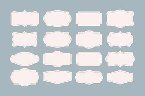 Vintage Frames Set, clipart bundle. Retro collection for decorative design Illustrazione stock