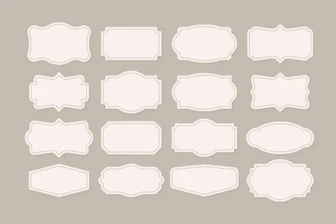 Vintage Frames Set, clipart bundle. Retro collection for decorative design Illustrazione stock