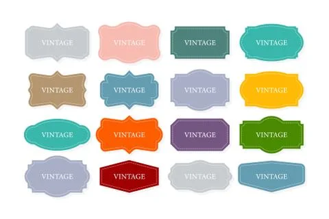 Vintage Frames Set, clipart bundle. Retro collection for decorative design Stock-Illustration