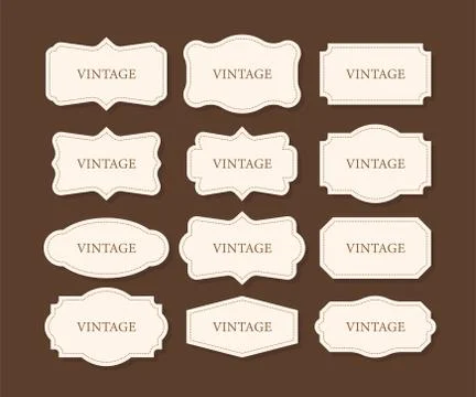 Vintage Frames Set, clipart bundle. Retro collection for decorative design Illustrazione stock