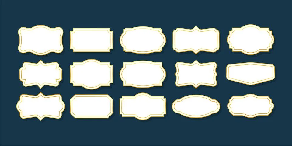 Vintage Frames Set, clipart bundle. Retro collection for decorative design Illustrazione stock