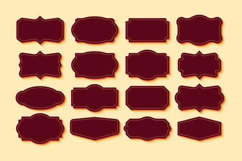 Vintage Frames Set, clipart bundle. Retro collection for decorative design 스톡 일러스트